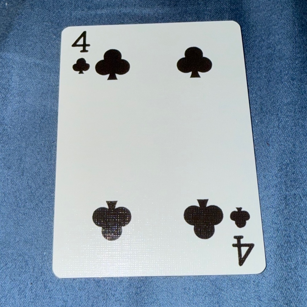 Coach Gold Trim Four of Clubs Playing Card